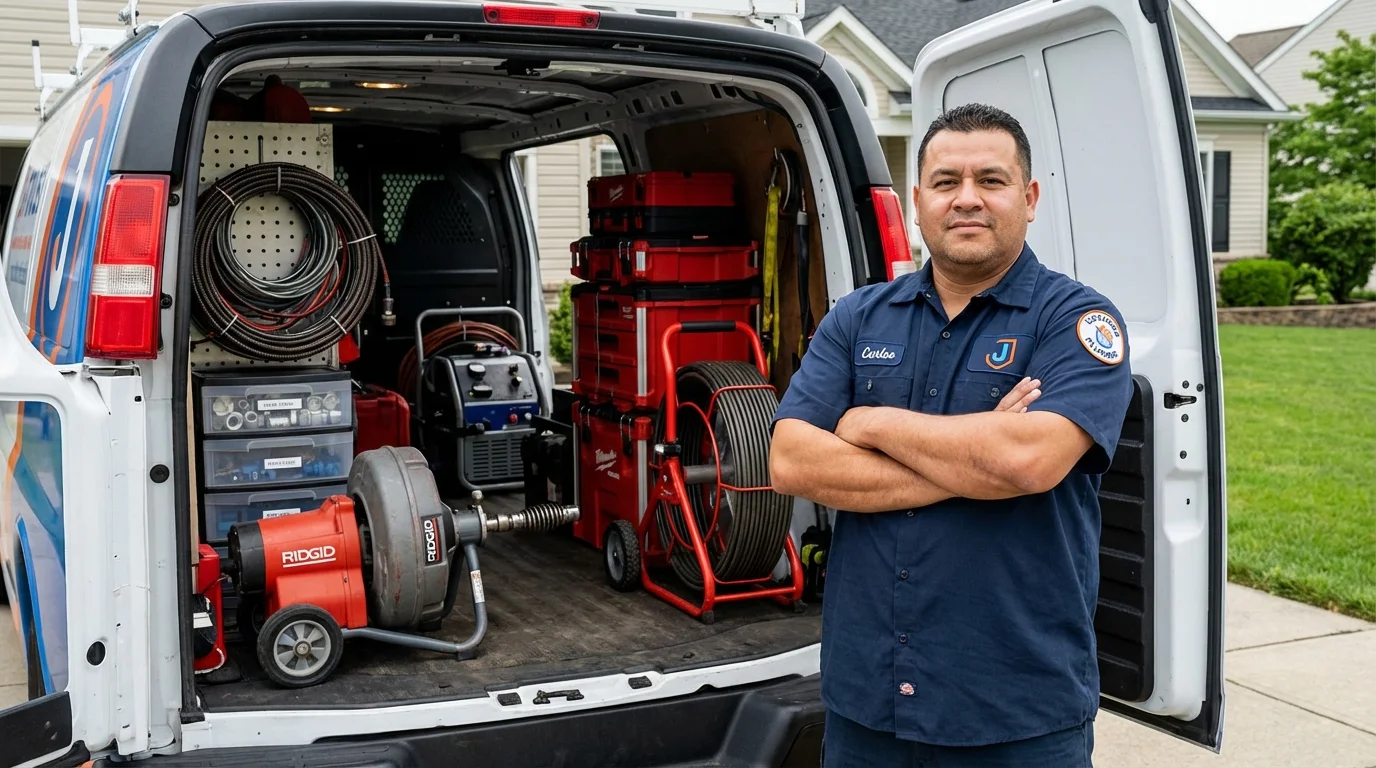 Professional drain cleaning equipment and Johns Plumbing LLC plumber in Shingletown