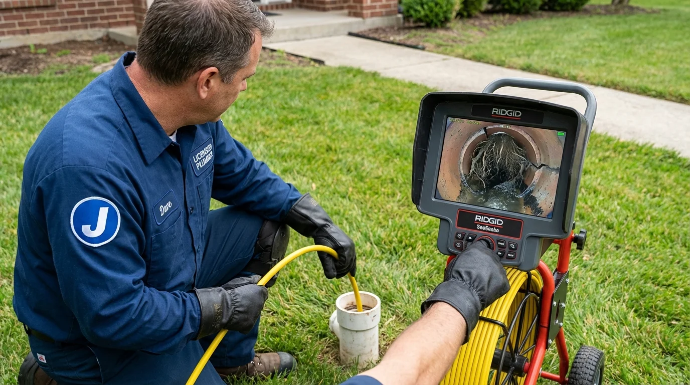 Sewer camera inspection being performed by Johns Plumbing LLC in Shingletown