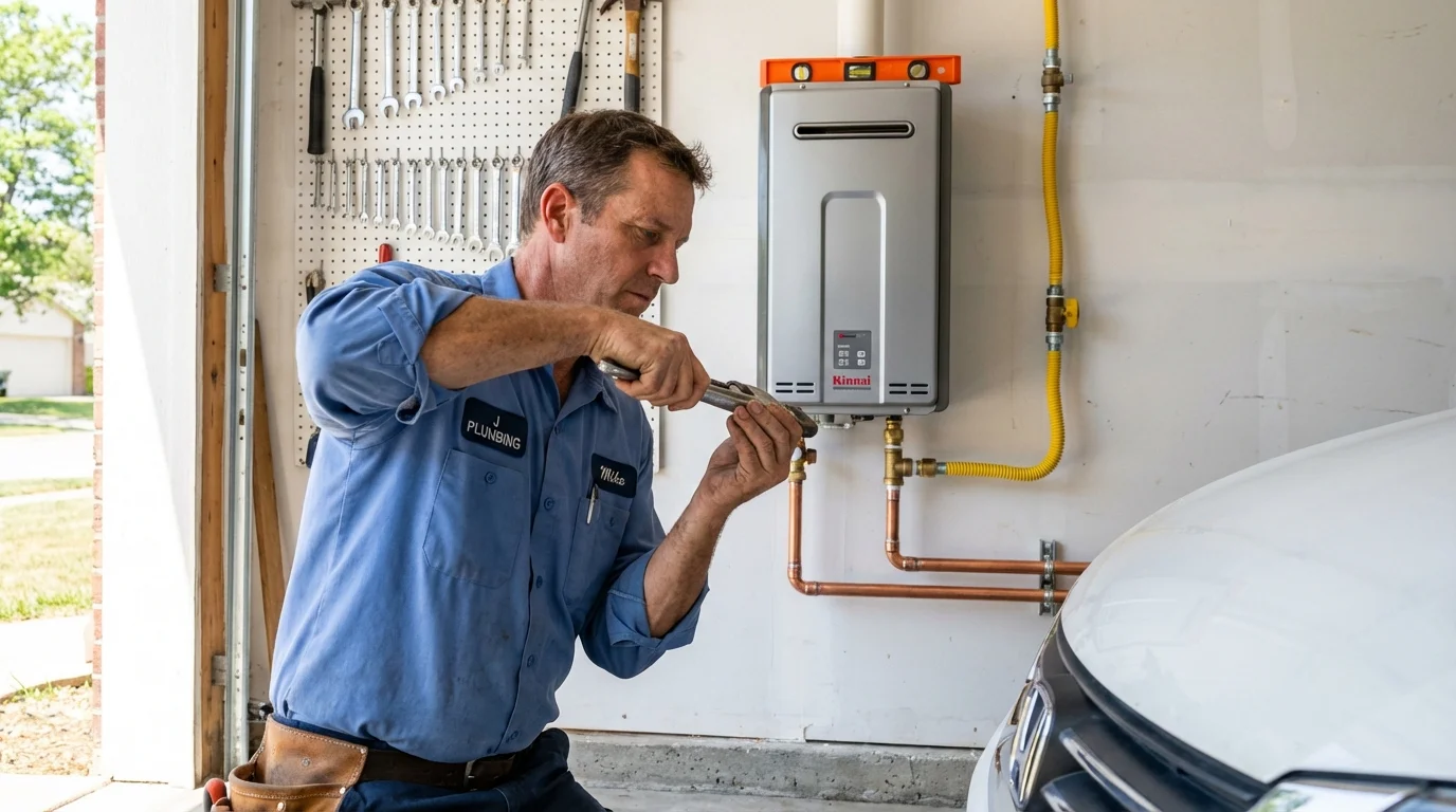 Tankless water heater installation by a Johns Plumbing LLC plumber in Shingletown
